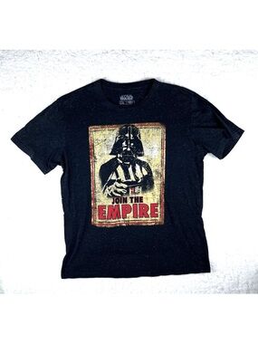Disney Star Wars Large Black Speckled Cotton Tshirt Darth Vader Join The Empire
